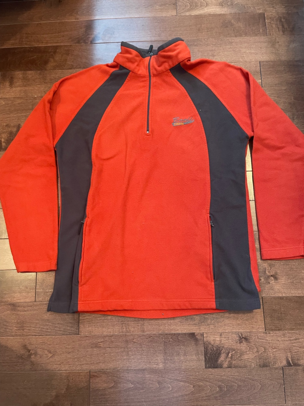 Banff Men's orange and grey Quarter-Zip Fleece Pullover